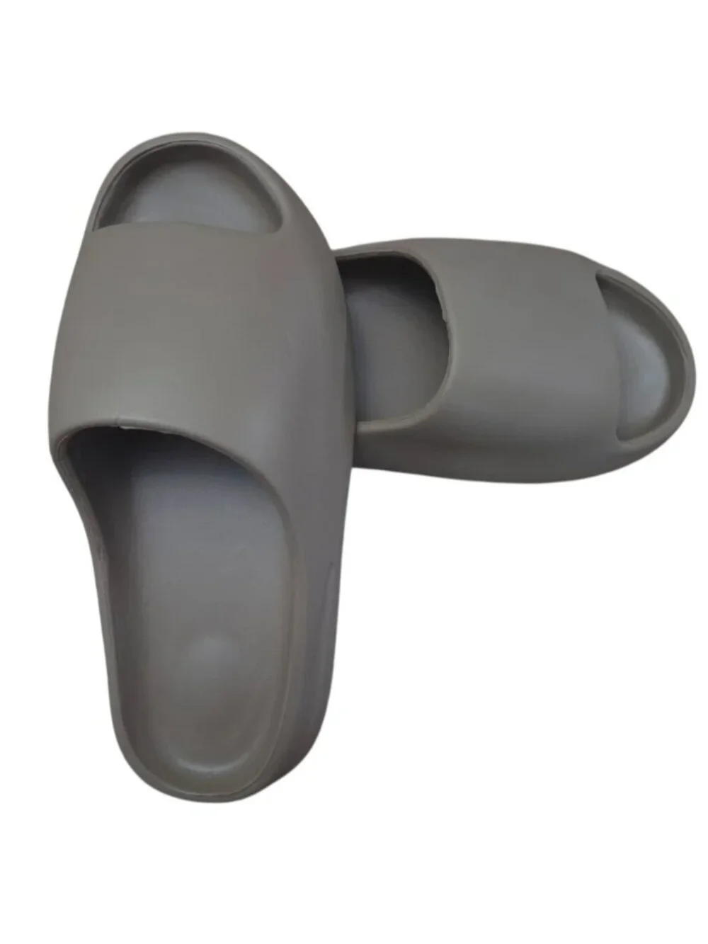 Foam Slides Gray Unisex Open Toe Slip On Sandals Lightweight Comfort Shoes. - Picture 3 of 7